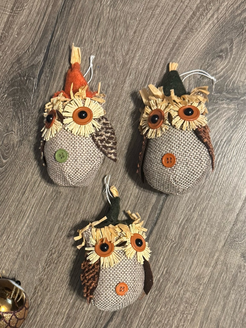 Autumn Owl Hanging Ornaments - Brown & Orange - Unbranded
